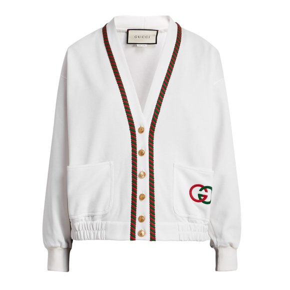 Gucci Jackets & Blazers - Gucci GG Technical Jersey Cardigan in White NEW W TAGS